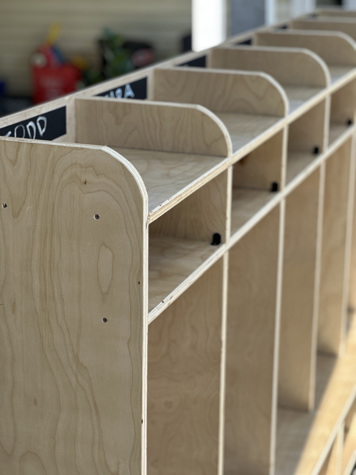 Custom daycare cubby system detail 3