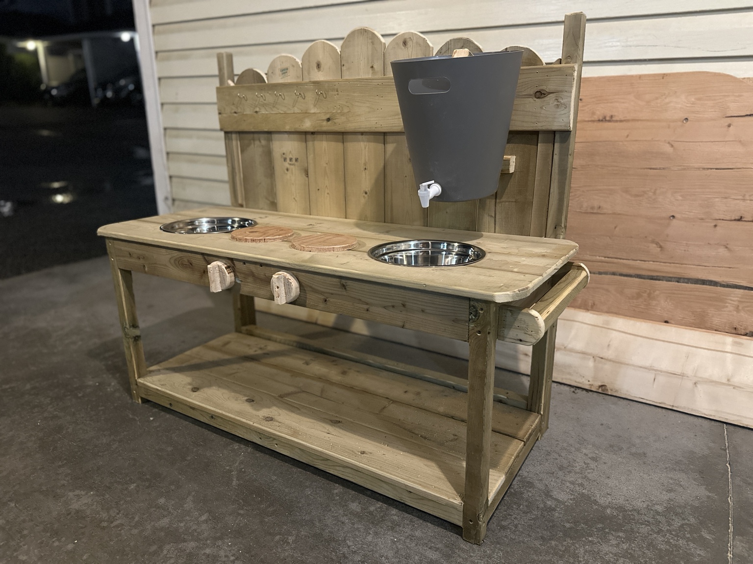 Pressure-treated mud kitchen detail 4