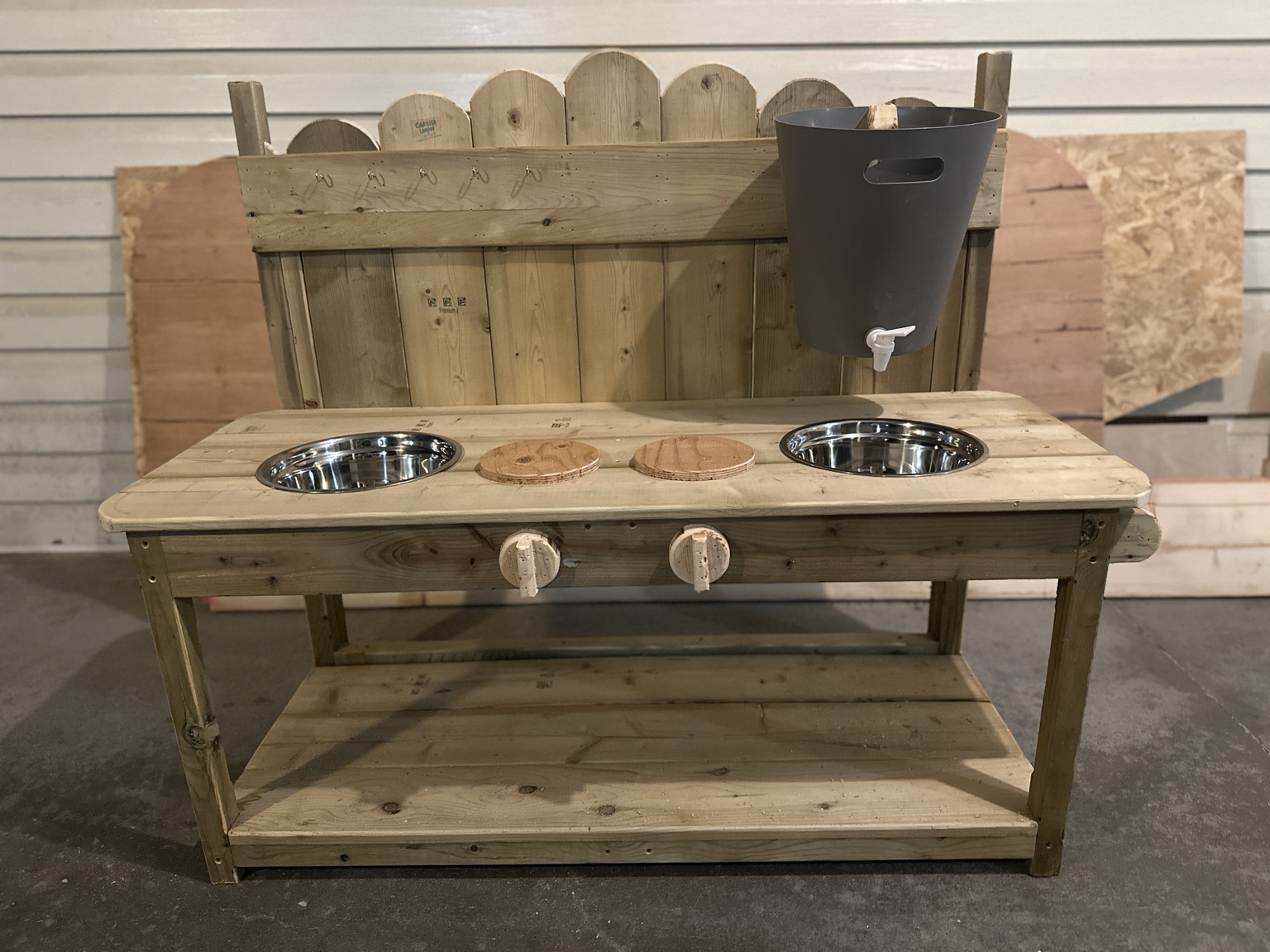Pressure-treated mud kitchen detail 2